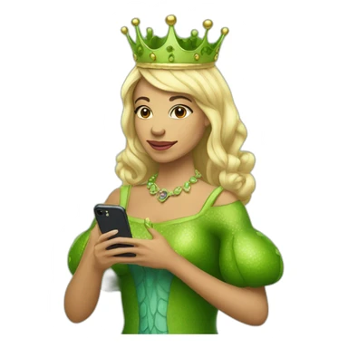 queen of frogs with her iphone sticker