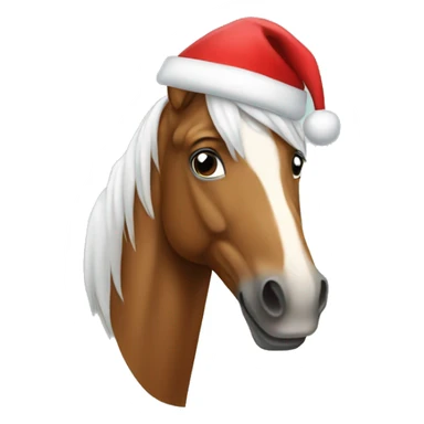 Horse with a Santa hat sticker