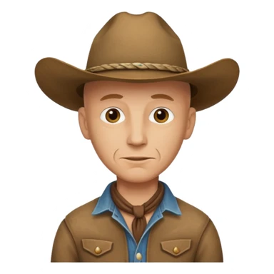 bald cowboy sticker