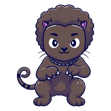 Black panther, small Afro  sticker
