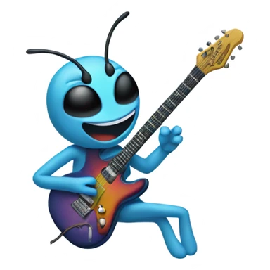 Dragonfly playing electric guitar sticker