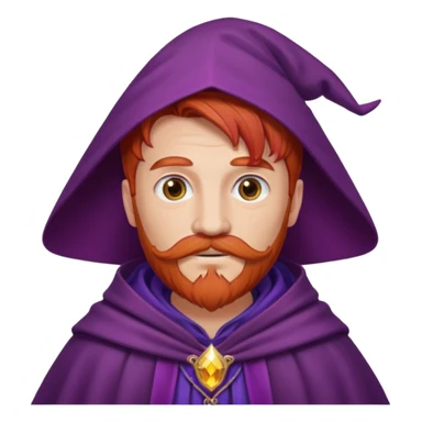 red haired wizard with mustache, purple cloack sticker