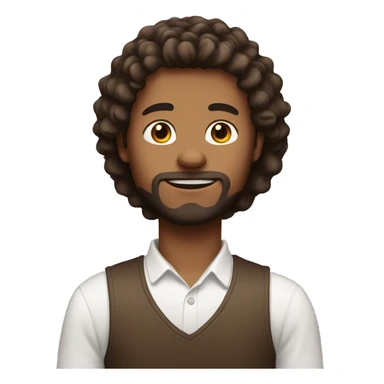 Guy with brown fluffy mid length hair  sticker