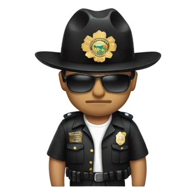 Mexican cop wearing gangster clothing sticker