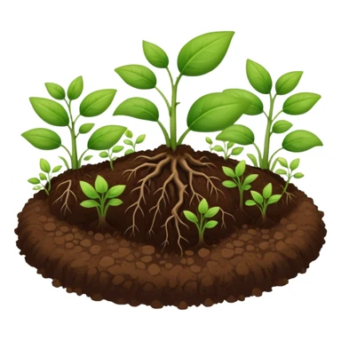 rich brown soil with small plants sprouting sticker