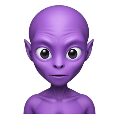 purple alien wear T-shirt sticker