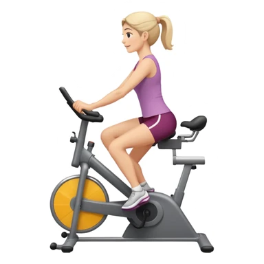 mother pedaling on an exercise bike sticker
