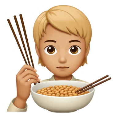 eating natto with chopsticks sticker