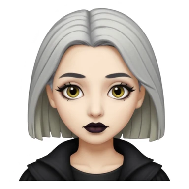  Beige olive skin  grey hair black lips goth girl sticker