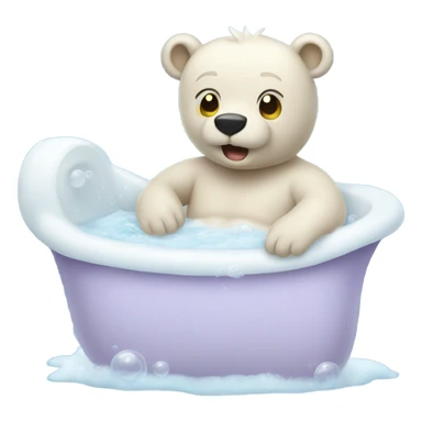 Pale bear taking a bubble bath  sticker