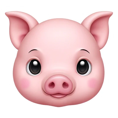 Сute baby pig head sticker