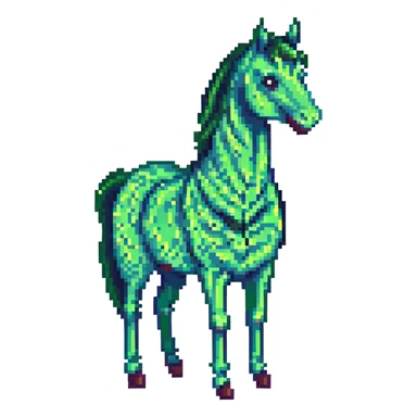 green horse pixel art sticker