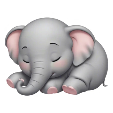 Meme-Worthy Cute Sleeping Elephant Portrait Emoji, Head resting peacefully with a contented smile, showcasing a massive, gentle build and a luxuriously soft gray hide, eyes shut in a serene, restful nap, Simplified yet hilariously adorable features, highly detailed, glowing with a soft, drowsy light, high shine, relaxed and utterly lovable, stylized with an air of playful laziness, bright and heartwarming, soft glowing outline, capturing the essence of a comically sleepy elephant, so meme-worthy it feels like it could instantly become the next viral sensation of adorable slumber! sticker