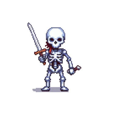 skeleton with a sword sticker