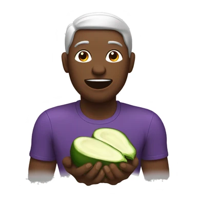 Back man eating eggplant sticker