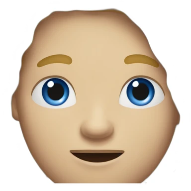 Blond man blue eyes eating big hazelnut sticker