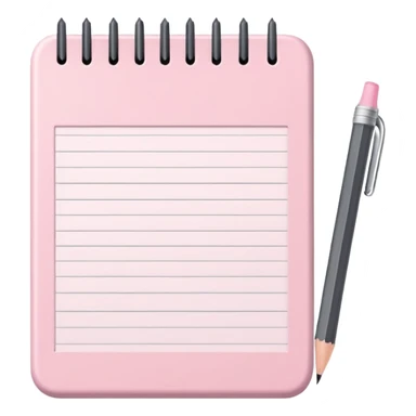 light pink notepad and pencil  sticker