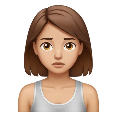 brown haired girl sweating sticker