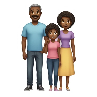 Family: mom, dad, and four daughters black sticker