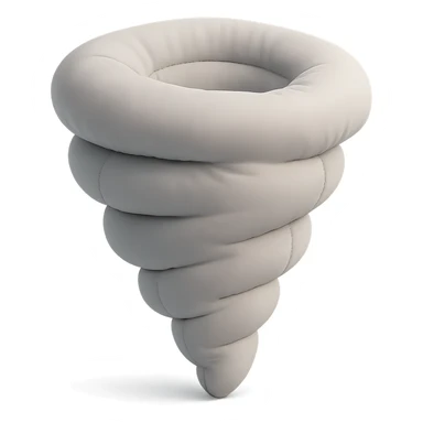 plush cushion tornado, stylized and cute sticker