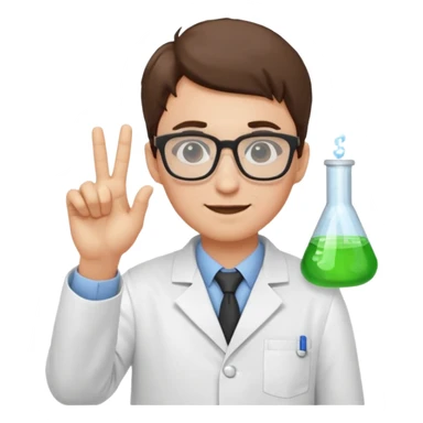 Nerd scientist emoji with those 🤓👆🥼 sticker