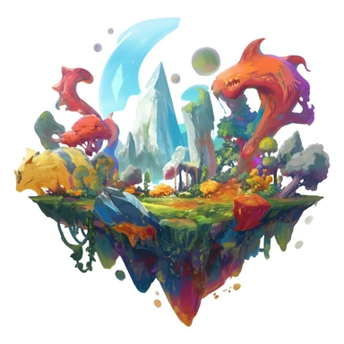 Epic painted artistic abstract complex detailed aesthetic-Fakémon-creature-scenery sticker