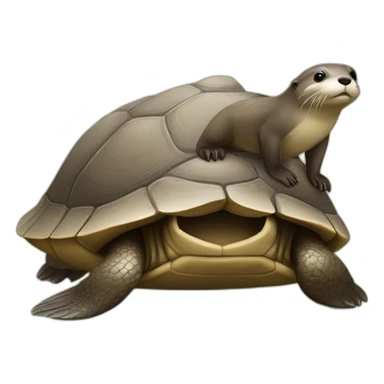 Loutre sur une tortue sticker