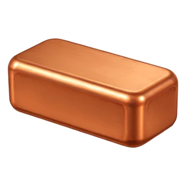 Create an Android-style emoji of a copper ingot. Make it simple, flat, and cartoon-like with bright copper colors, soft shading, and clean rounded shapes. Avoid realism and keep the design consistent with modern Android emoji aesthetics. sticker