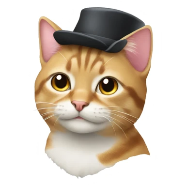 a cat with a hat sticker