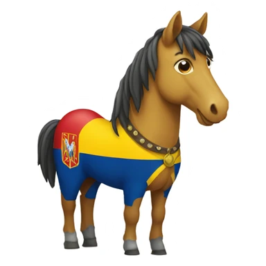 a horse with romania flag sticker