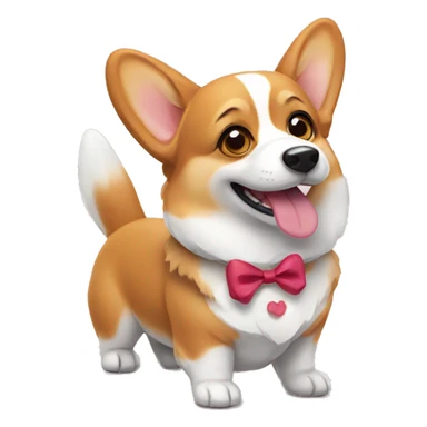 Corgi with a bow sticker