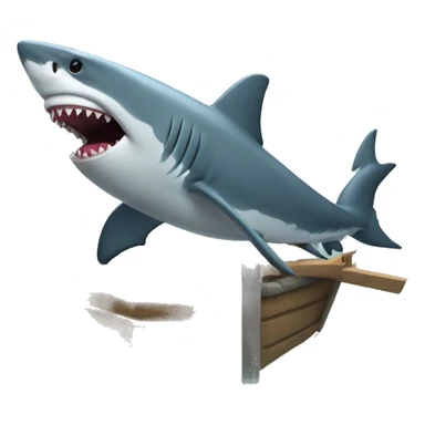 A shark on a raft  sticker