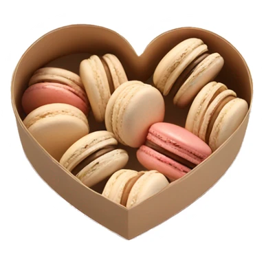 Beige asthetic macarons in a Heart Box sticker