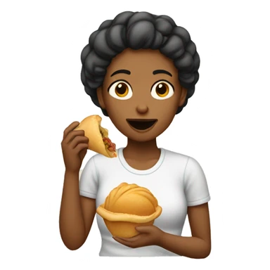 A female eating a concha  sticker