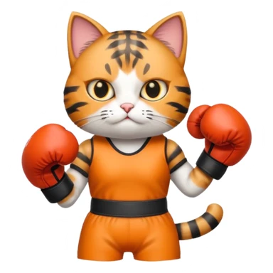 Cat with boxing gloves sticker