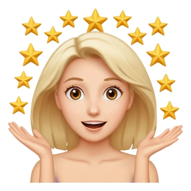 pria dengan ekspresi senang / excited dengan mata menjadi bintang sticker