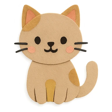 simple and cute paper-craft style cat sticker