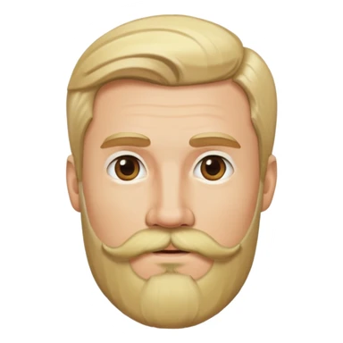 blonde man with blonde hair and blonde mustache, no wrinkles, and a beard. sticker