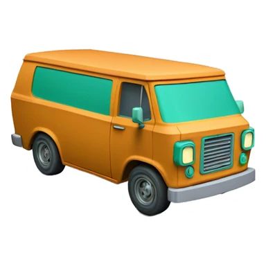 Detailed Papercraft Scooby Doo mystery machine chevy van sticker