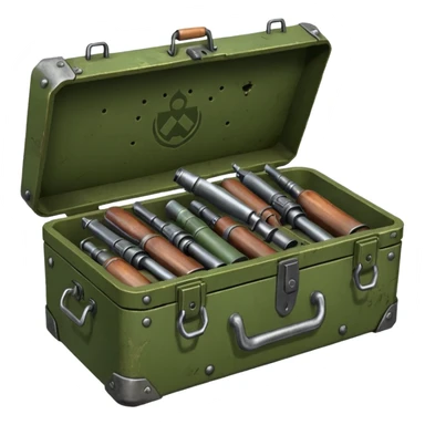 generate a very realistic weapon supply box sticker