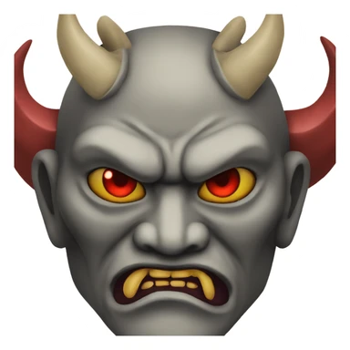 oni mask red eyes sticker