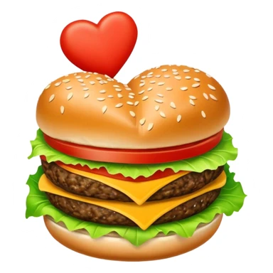 heart shaped burger sticker