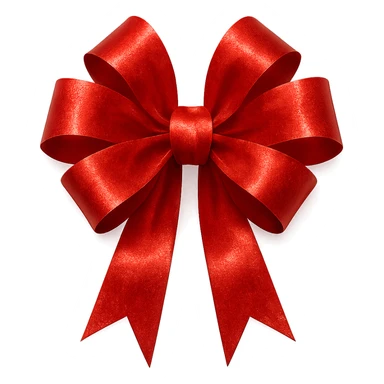 large red gift bow, shiny and festive sticker