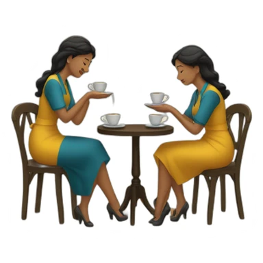 Dos mujeres tomando café  sticker