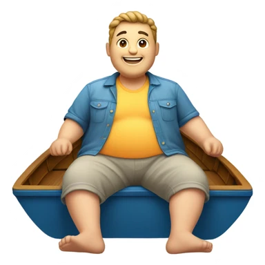 Fat guy on boat sticker