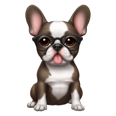 Frenchie in heart glasses sticker