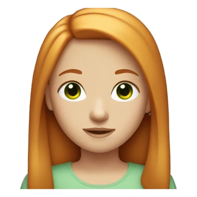 Girl with straight ginger hair and green eyes sticker