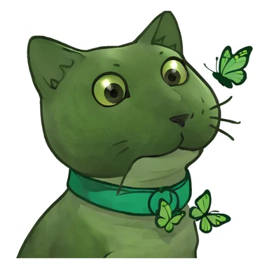 Cat with butterflies  sticker