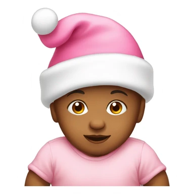baby wearing pink santa hat sticker