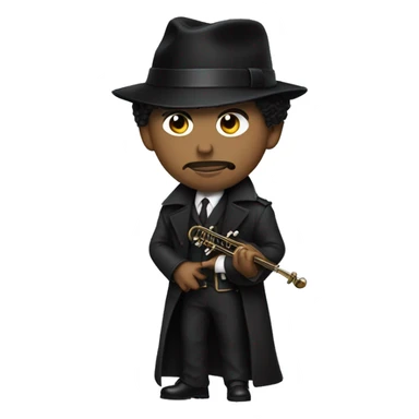the musician prince as a detective, wearing black sticker